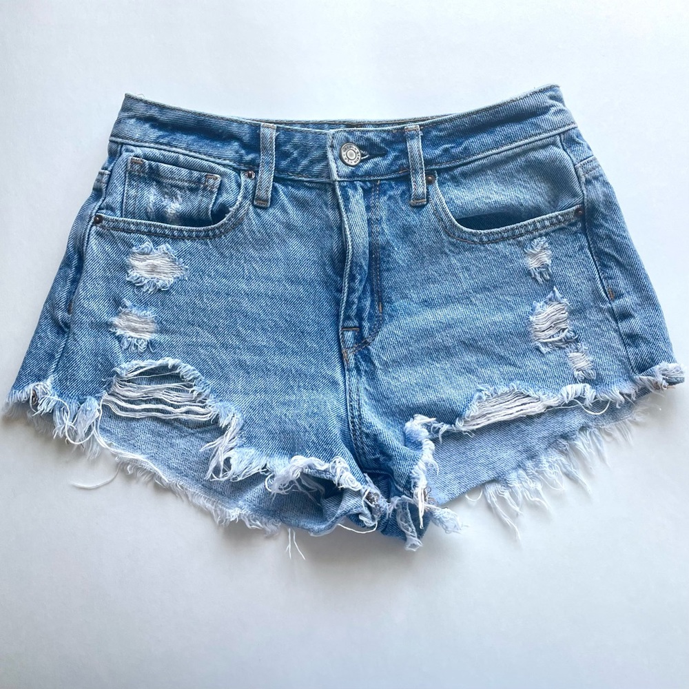pacsun high rise festival cut off blue jean denim shorts 24